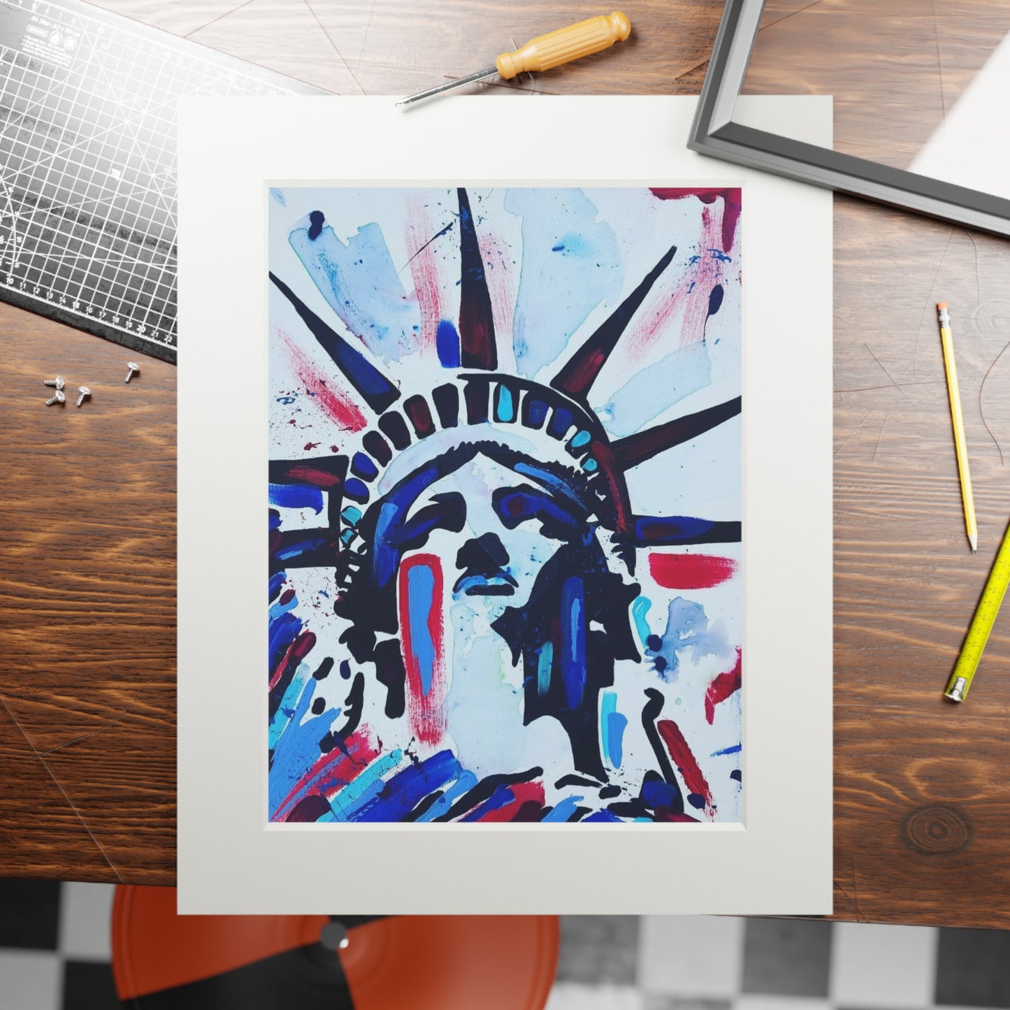 Statue of Liberty Fine Art Print — Passepartout Framed Poster