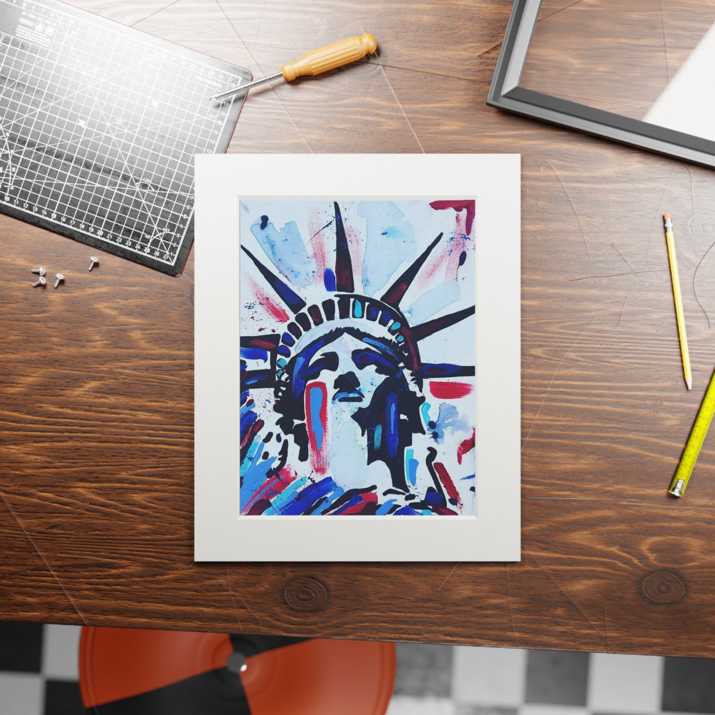 Statue of Liberty Fine Art Print — Passepartout Framed Poster