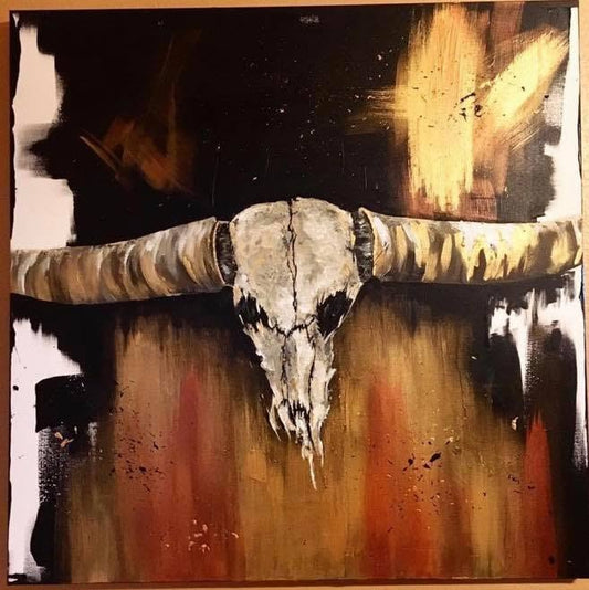 Bull Skull — acrylic on canvas by Tanya Mac