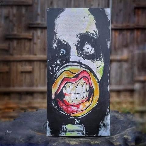 Clown — mixed media on canvas by Tanya Mac