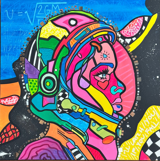 Escape Velocity — mixed media on canvas by Tanya Mac