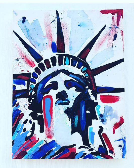 Liberty in Red, White and Blue — acrylic on canvas by Tanya Mac