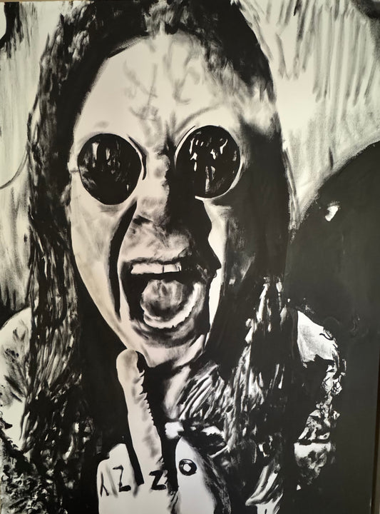 Ozzy in Ink — ink on canvas by Tanya Mac