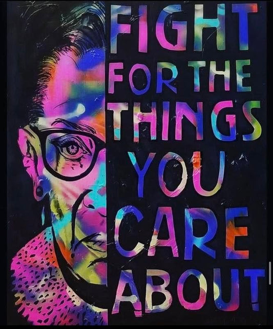 Fight For The Things You Care About — mixed media on canvas by Tanya Mac