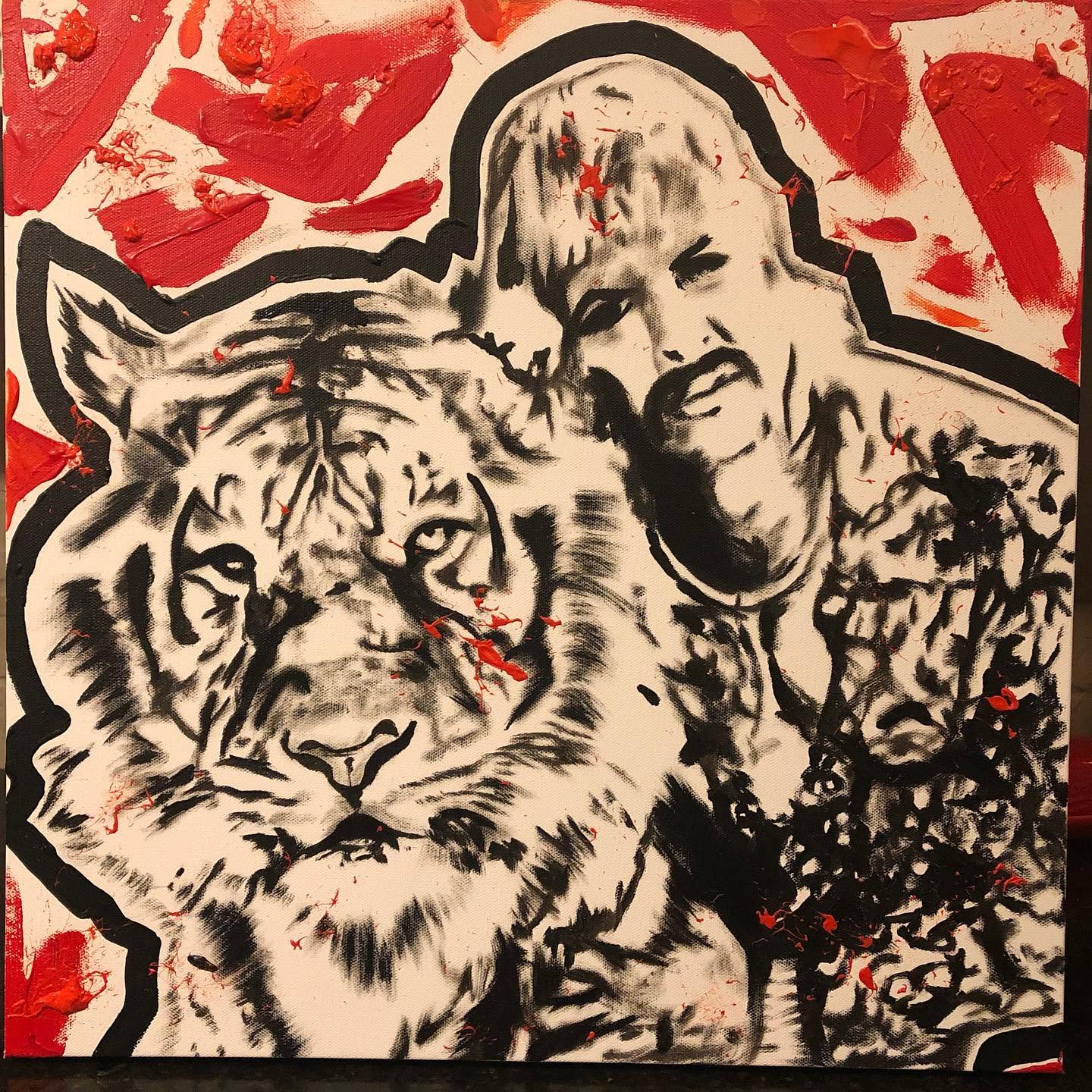Tiger King — mixed media on canvas by Tanya Mac