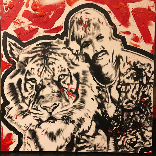 Tiger King — mixed media on canvas by Tanya Mac