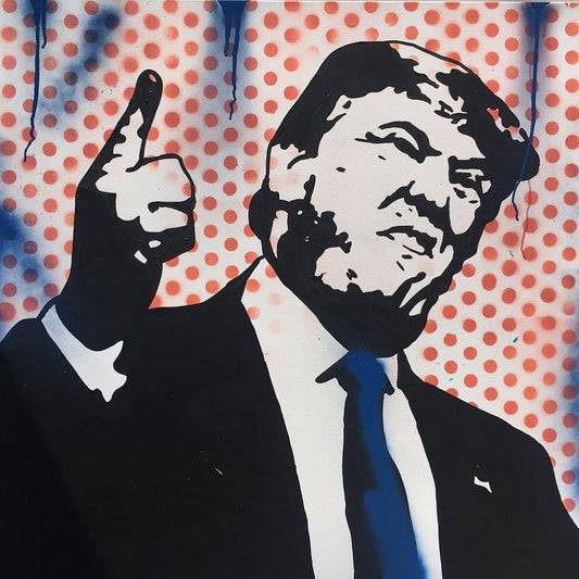 Trump — mixed media on canvas by Tanya Mac